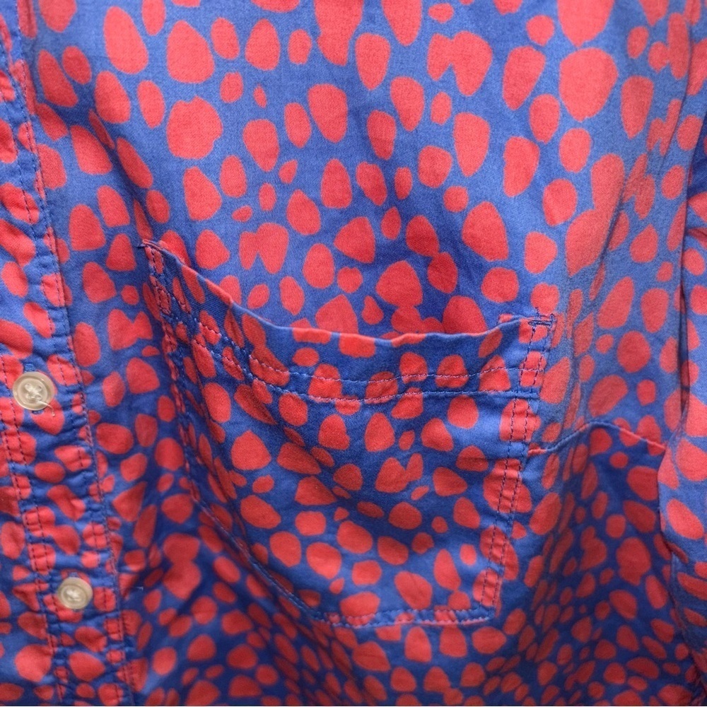 Gap The Shrunken Boyfriend" Printed Sateen Shirt Size S - Picture 3 of 9